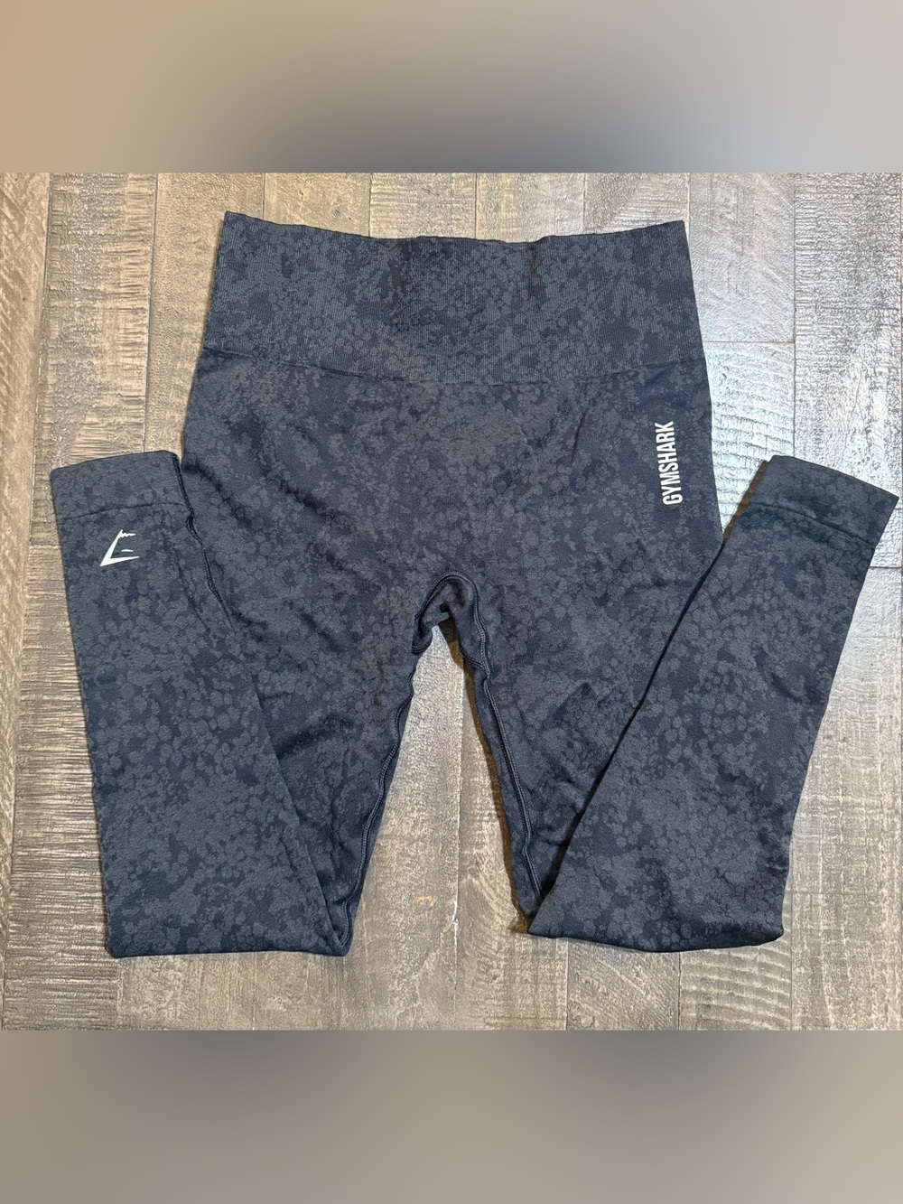 Gymshark Black Marble Leggings with Lime Tie-Waist Sweatshirt